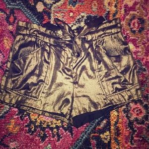 BCBG Maxazria gold/bronze shorts